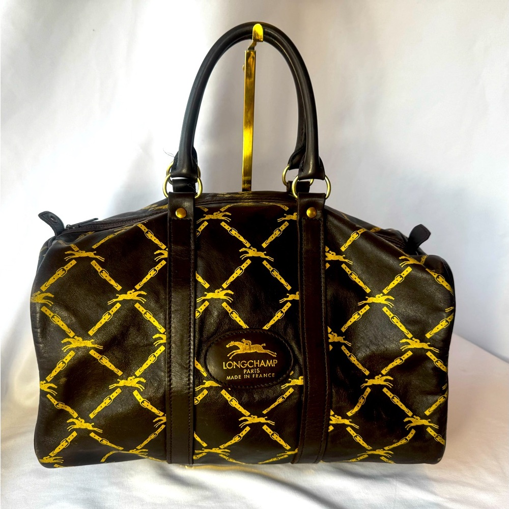 ✨Rare Vintage Longchamp Horsebit Leather Boston Bag✨